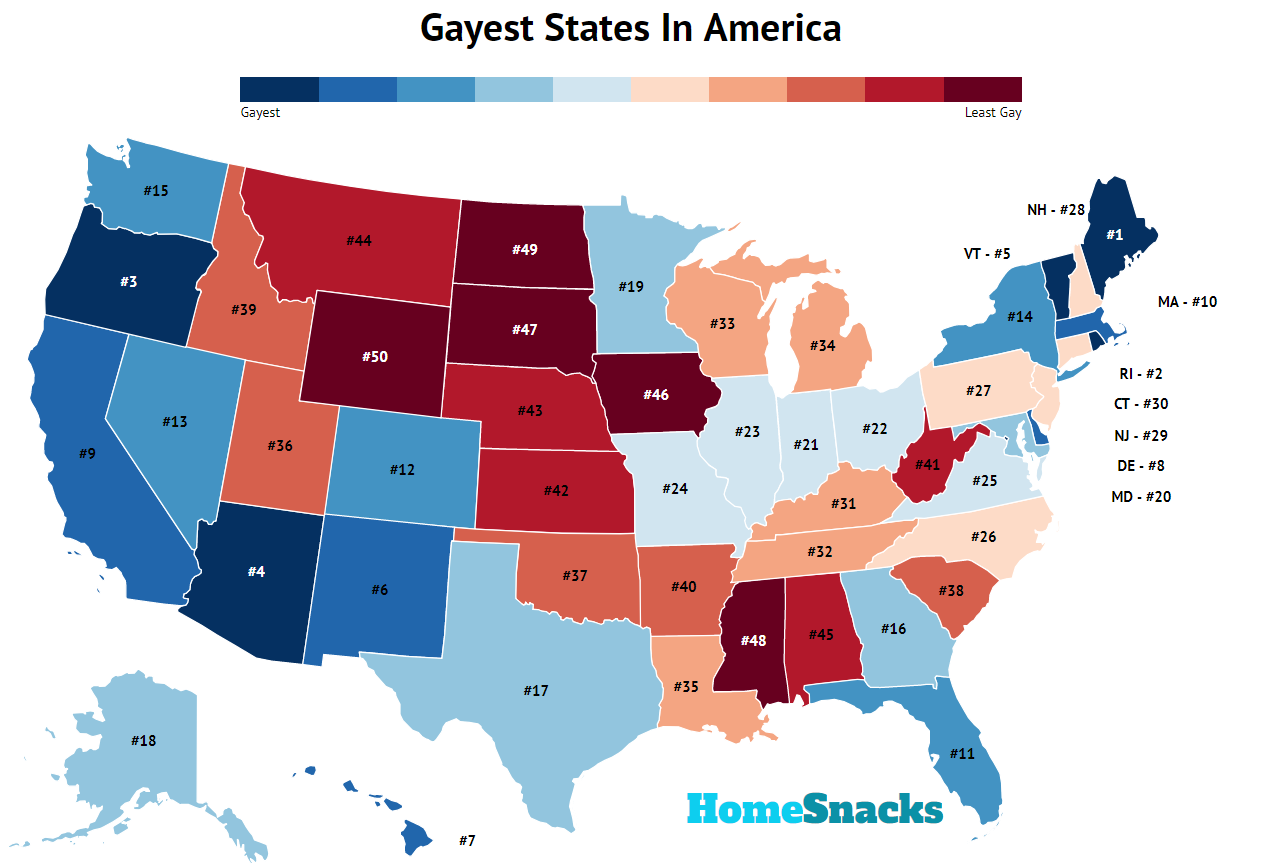 THE 10 GAYEST States In America, 2020 - RoadSnacks