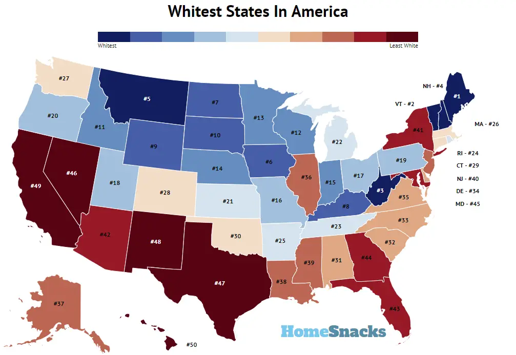 These Are The 10 Whitest States In America For 2019 - RoadSnacks