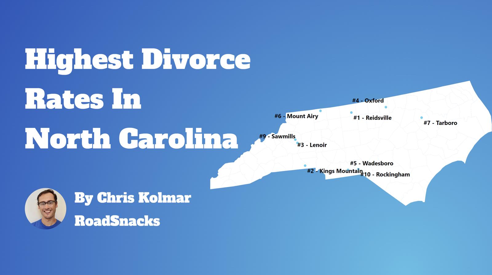 Cities With Highest Divorce Rate In North Carolina Map