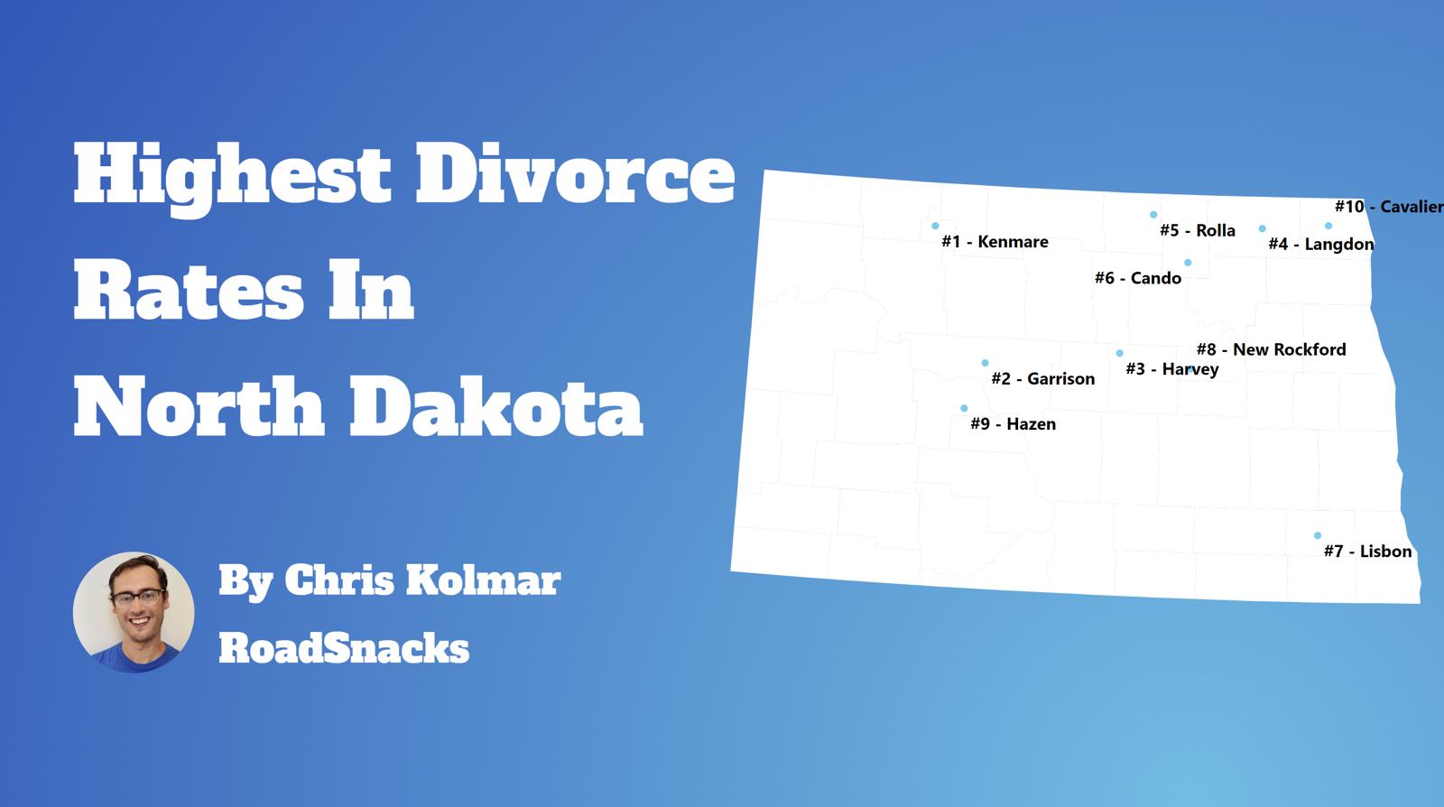 Cities With Highest Divorce Rate In North Dakota Map