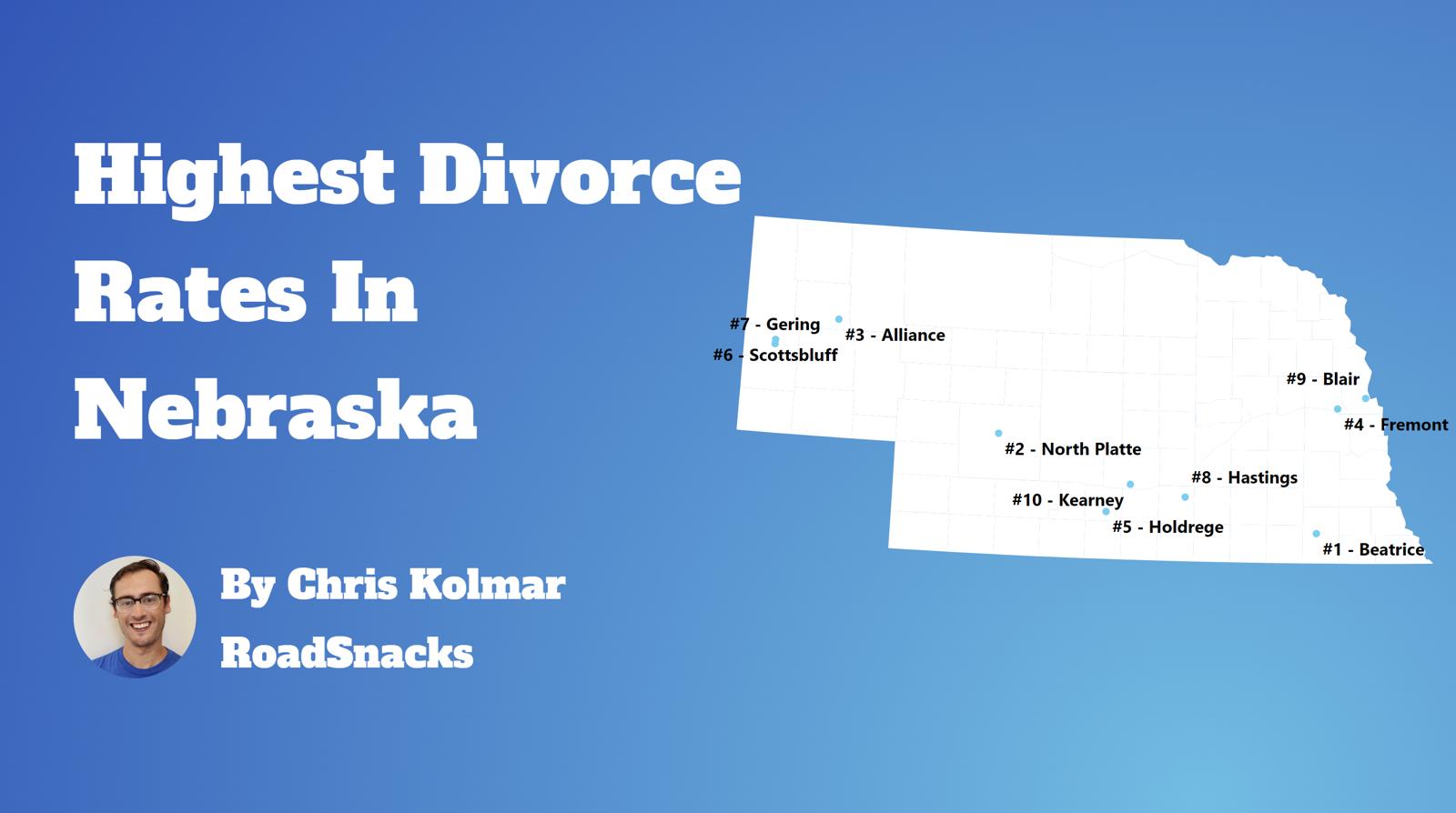 Cities With Highest Divorce Rate In Nebraska Map