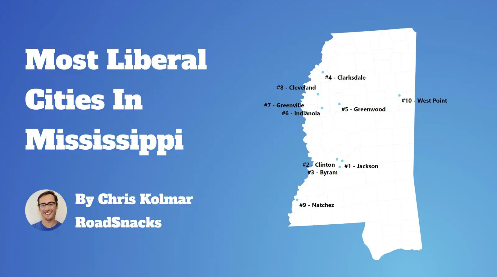 Most Liberal Cities In Mississippi Map