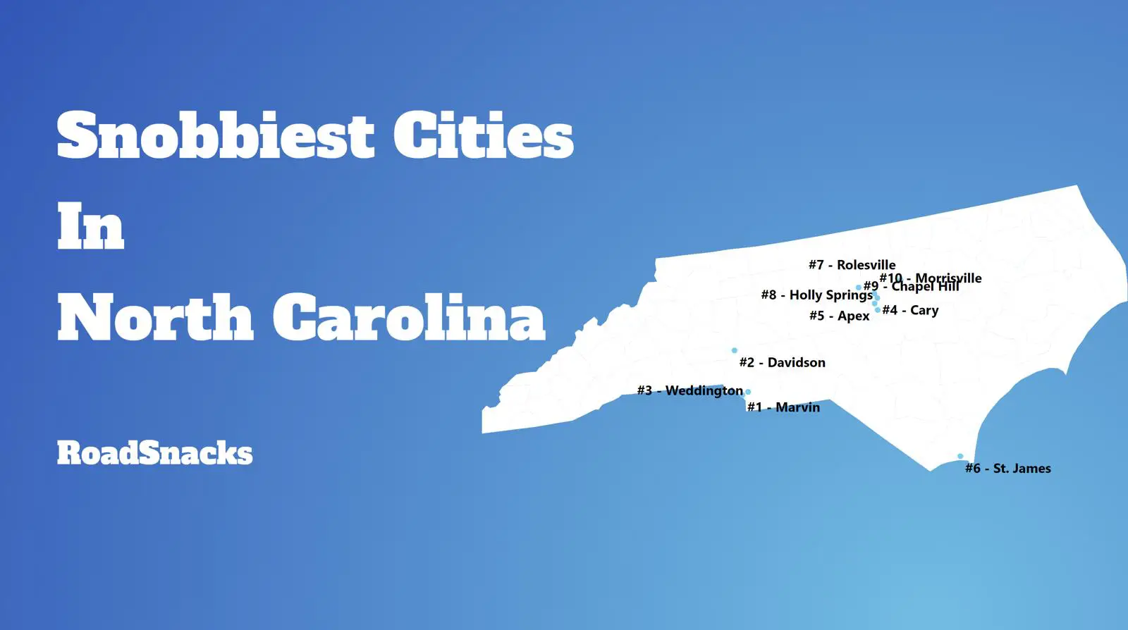 Snobbiest Cities In North Carolina Map
