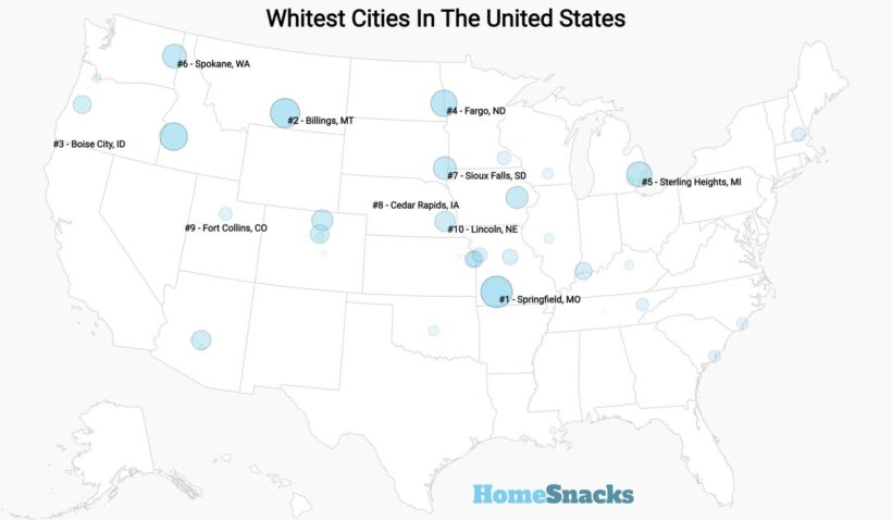 Whitest Cities In The US