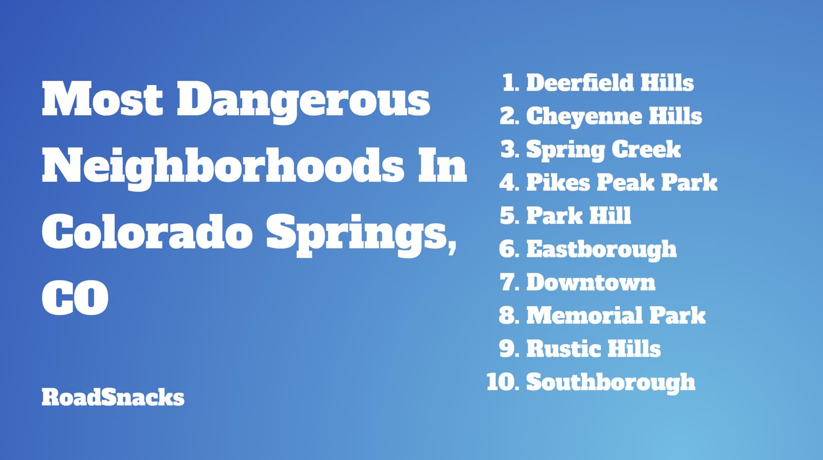 10 Most Dangerous Neighborhoods In Colorado Springs, CO [2024]