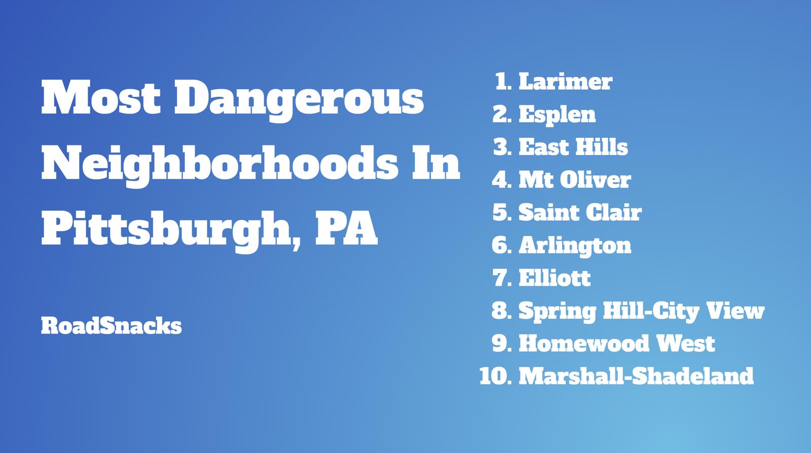Most Dangerous Neighborhoods In Pittsburgh(01)