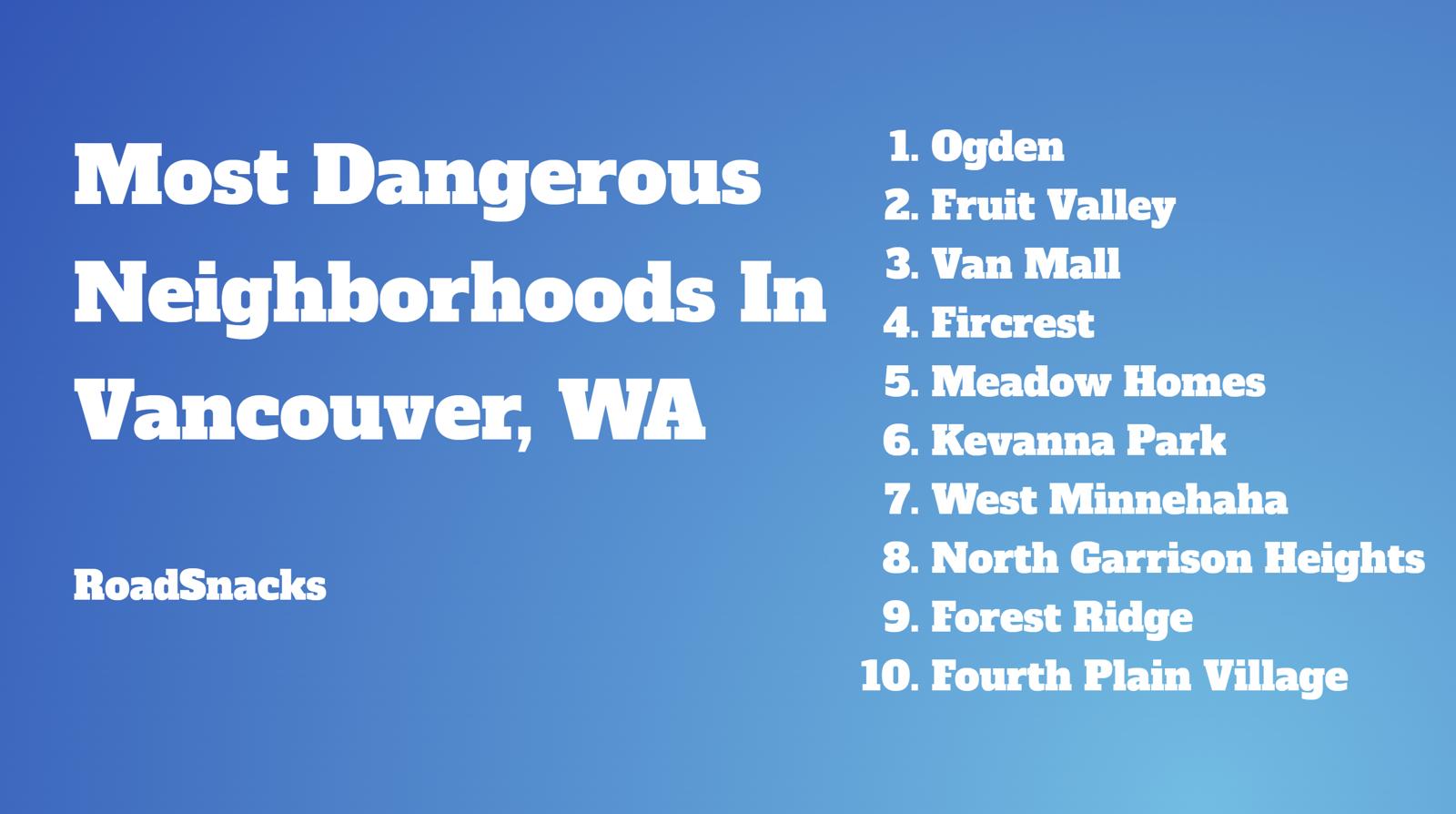 10 Most Dangerous Neighborhoods In Vancouver, WA [2024]