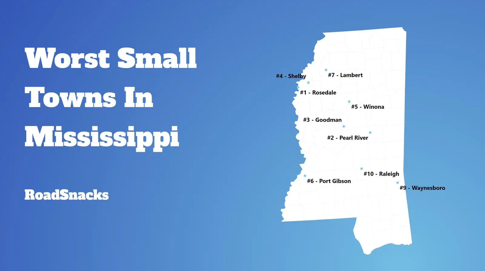 Worst Small Towns To Live In Mississippi Map